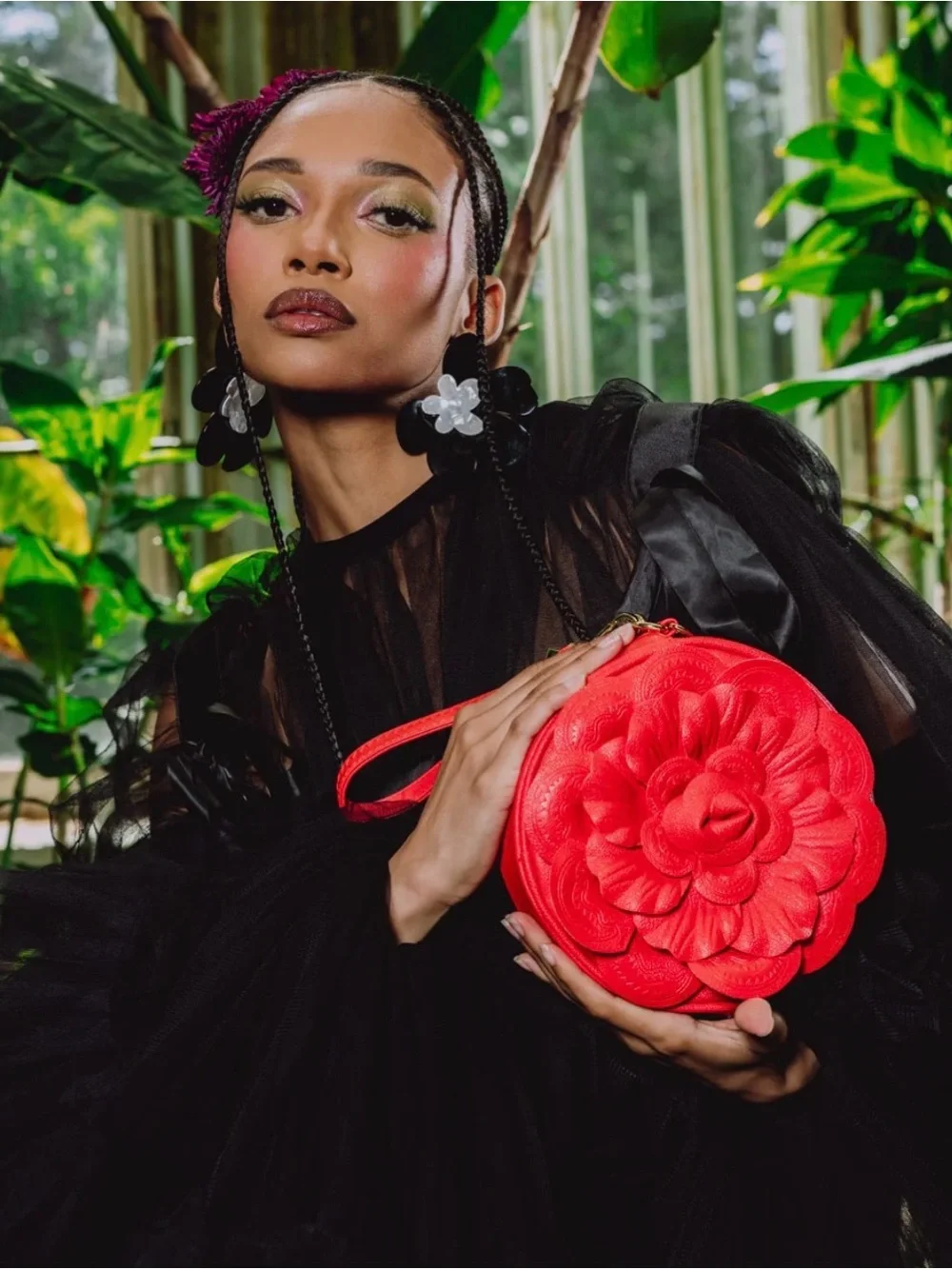 NEW YORK BOTANICAL GARDEN COLLAB - CRIMSON BLOOM SHOULDER BAG LIMITED EDITION🔥🔥